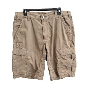 Carhartt Mens Force Relaxed Fit Ripstop Cargo Work Short Khaki Flat Front Sz 36